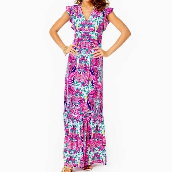 chinese dress ladies Women's UPF 50+ Kaden Chillylilly Maxi Dress in Pink